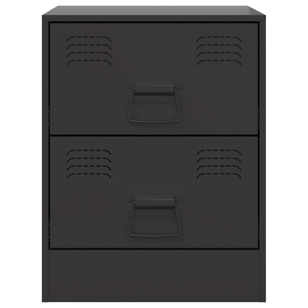 vidaXL Nachttische 2 Stk. Schwarz 34,5x39x44 cm Stahl