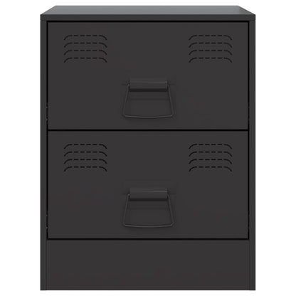 vidaXL Nachttische 2 Stk. Schwarz 34,5x39x44 cm Stahl