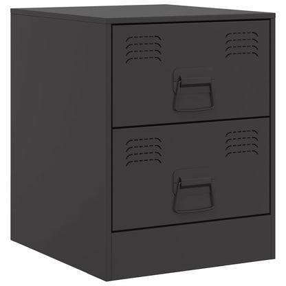 vidaXL Nachttische 2 Stk. Schwarz 34,5x39x44 cm Stahl
