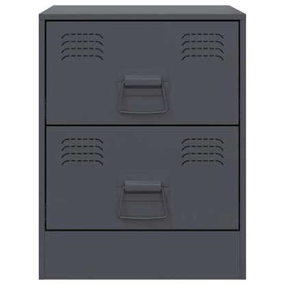 Nachttische 2 Stk. Anthrazit 34,5x39x44 cm Stahl
