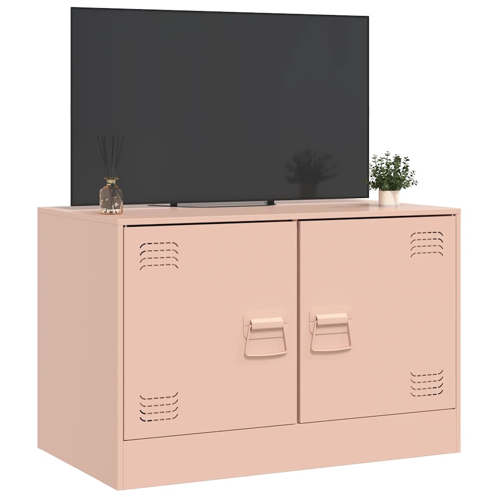 vidaXL Meuble TV rose 67x39x44 cm Acier