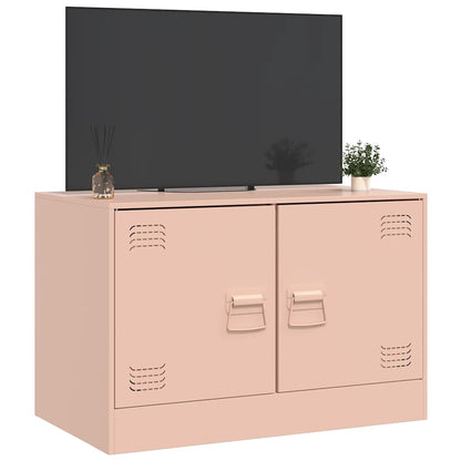 vidaXL Meuble TV rose 67x39x44 cm Acier
