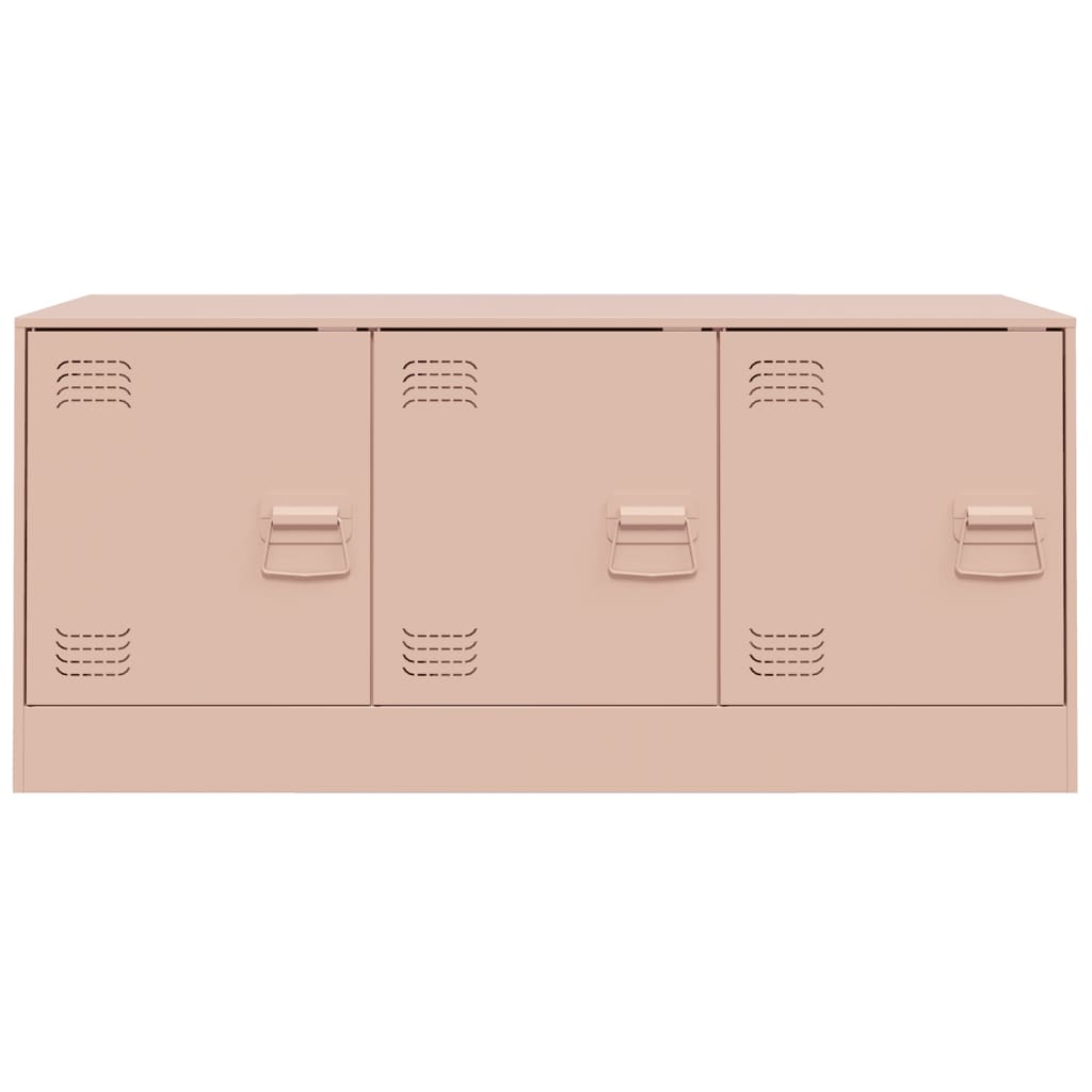 vidaXL Meuble TV Rose 99x39x44 cm Acier