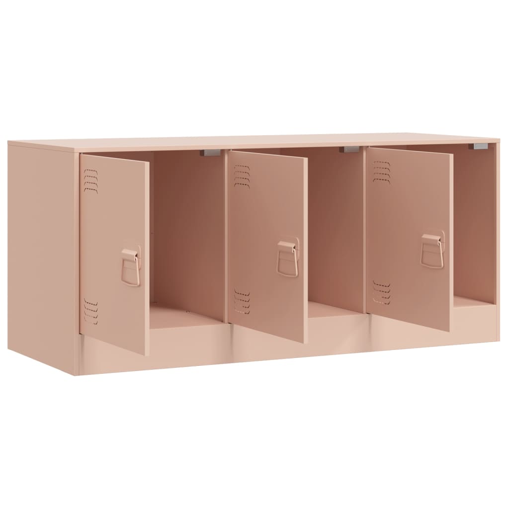 vidaXL Meuble TV Rose 99x39x44 cm Acier