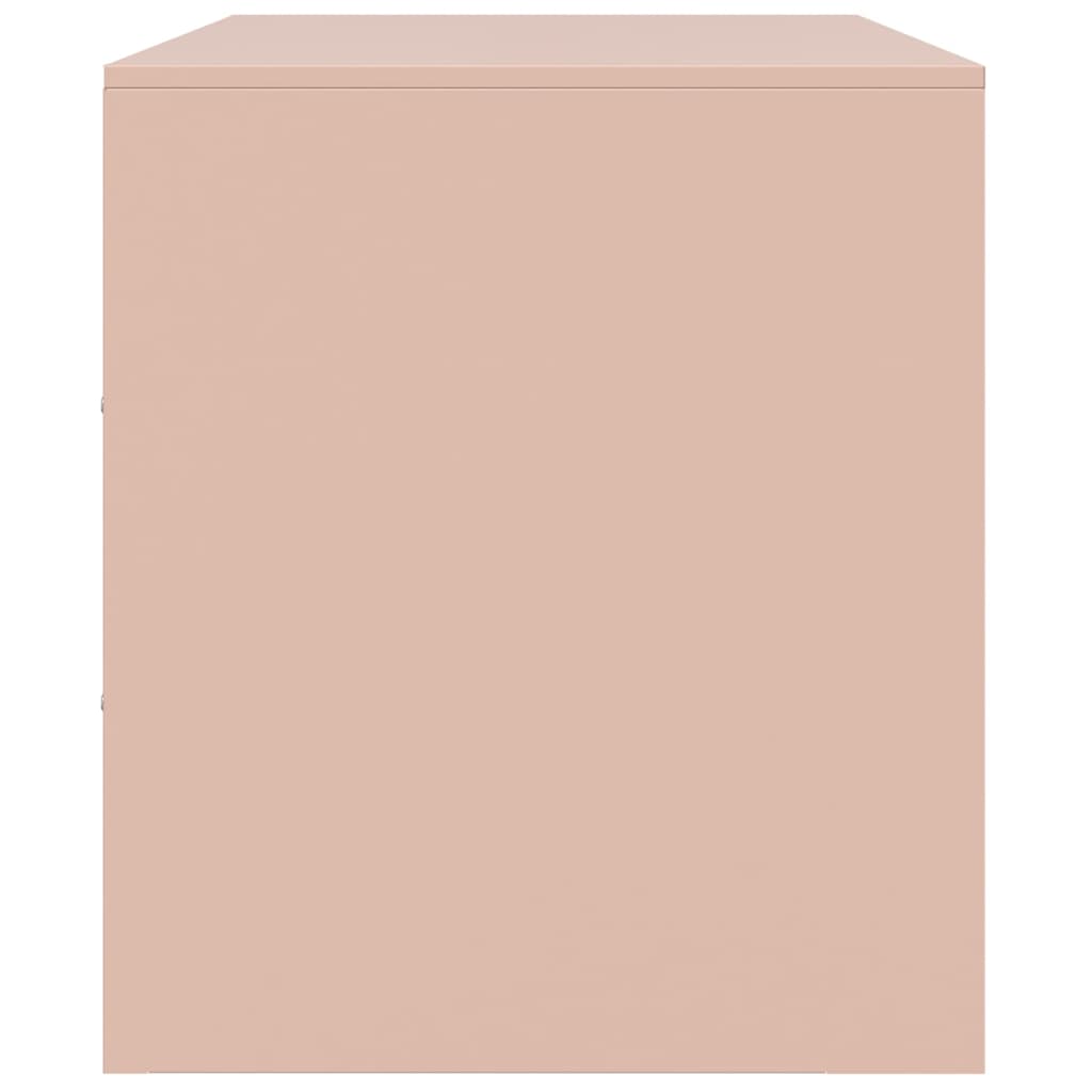 vidaXL Meuble TV Rose 99x39x44 cm Acier