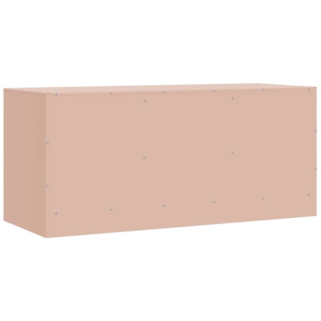 vidaXL Meuble TV Rose 99x39x44 cm Acier