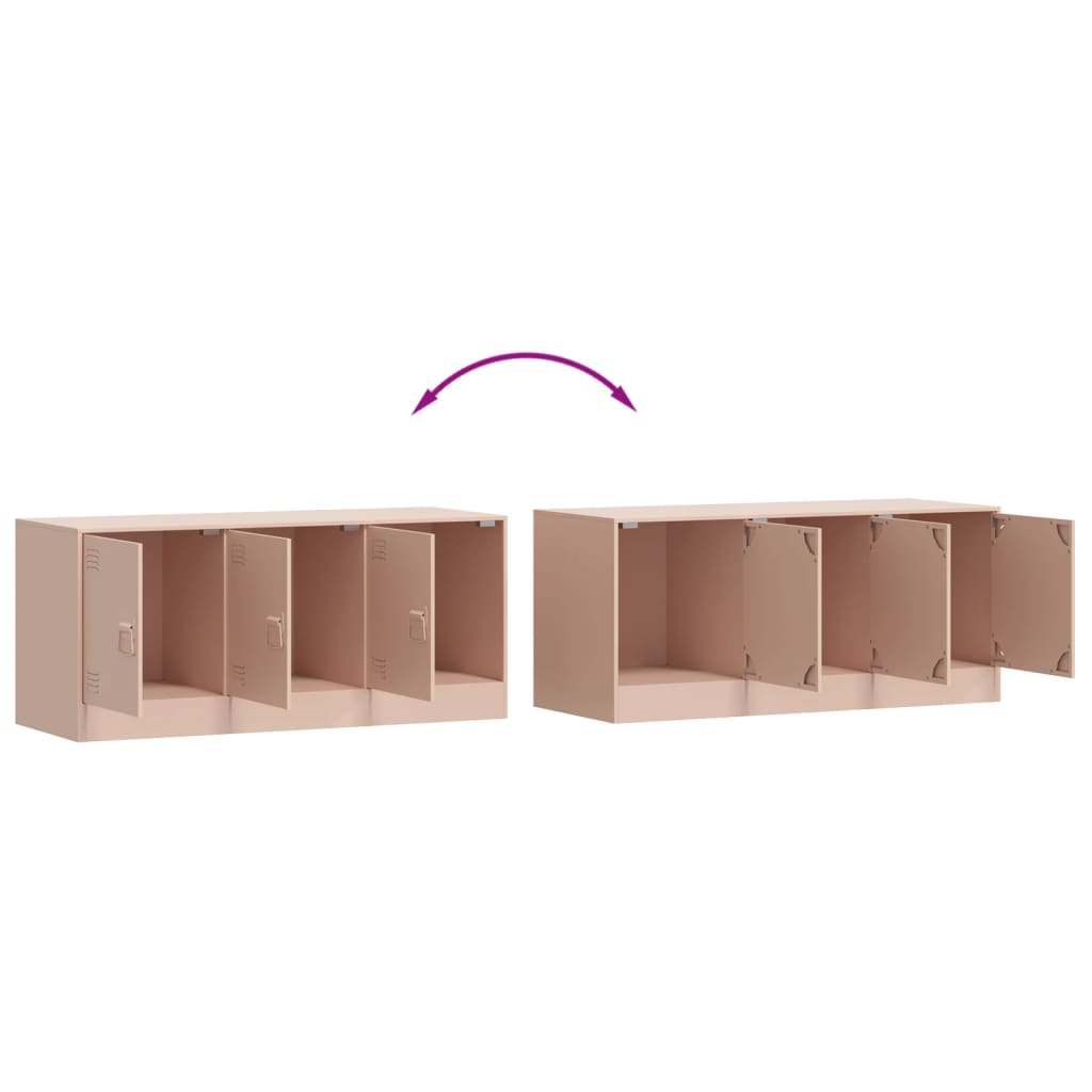 vidaXL Meuble TV Rose 99x39x44 cm Acier