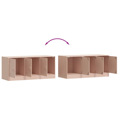 vidaXL Meuble TV Rose 99x39x44 cm Acier