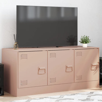 vidaXL Meuble TV Rose 99x39x44 cm Acier