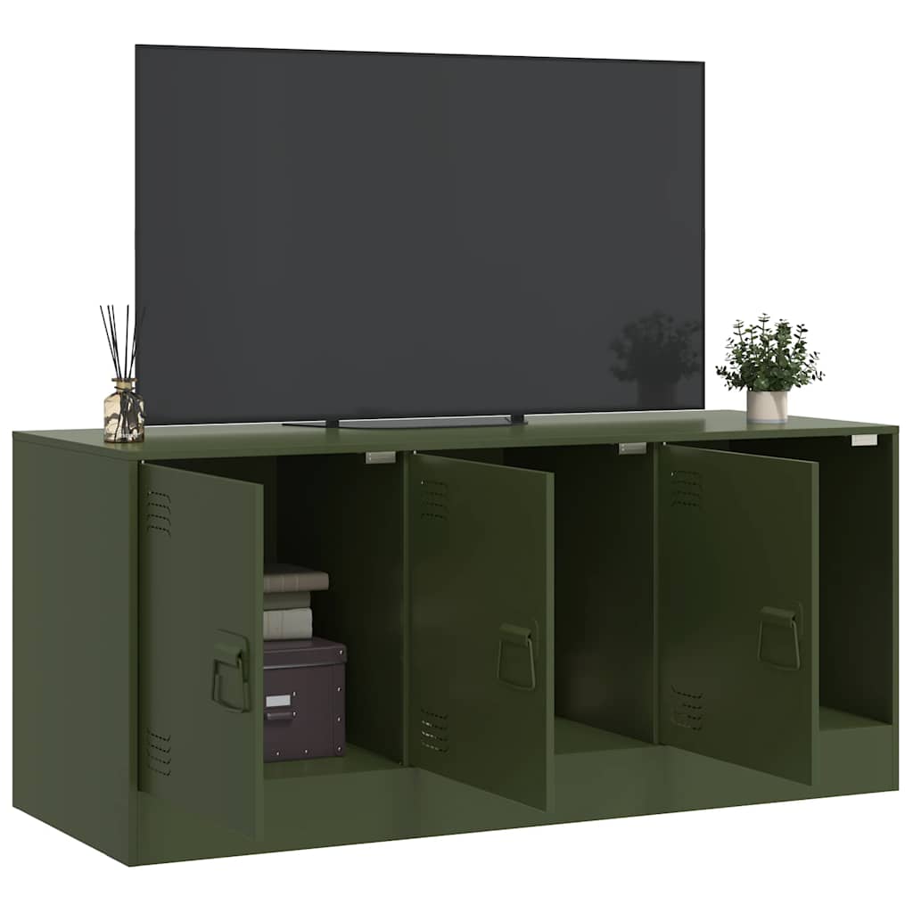 Meuble TV vidaXL vert olive 99x39x44 cm acier