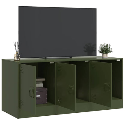 Meuble TV vidaXL vert olive 99x39x44 cm acier