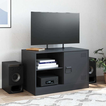 vidaXL Meuble TV Noir 67x39x44 cm Acier