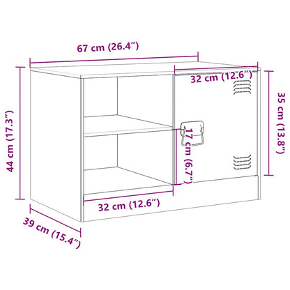 vidaXL Meuble TV Noir 67x39x44 cm Acier