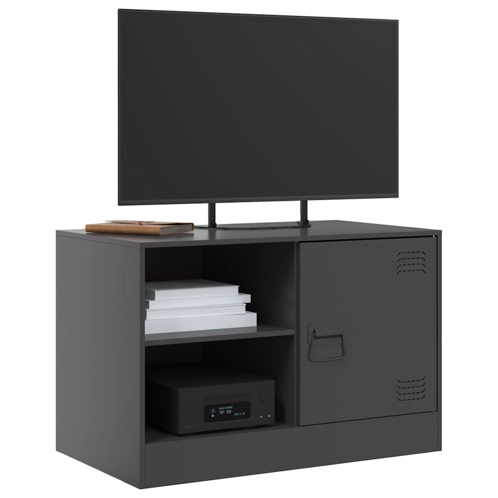vidaXL Meuble TV Noir 67x39x44 cm Acier