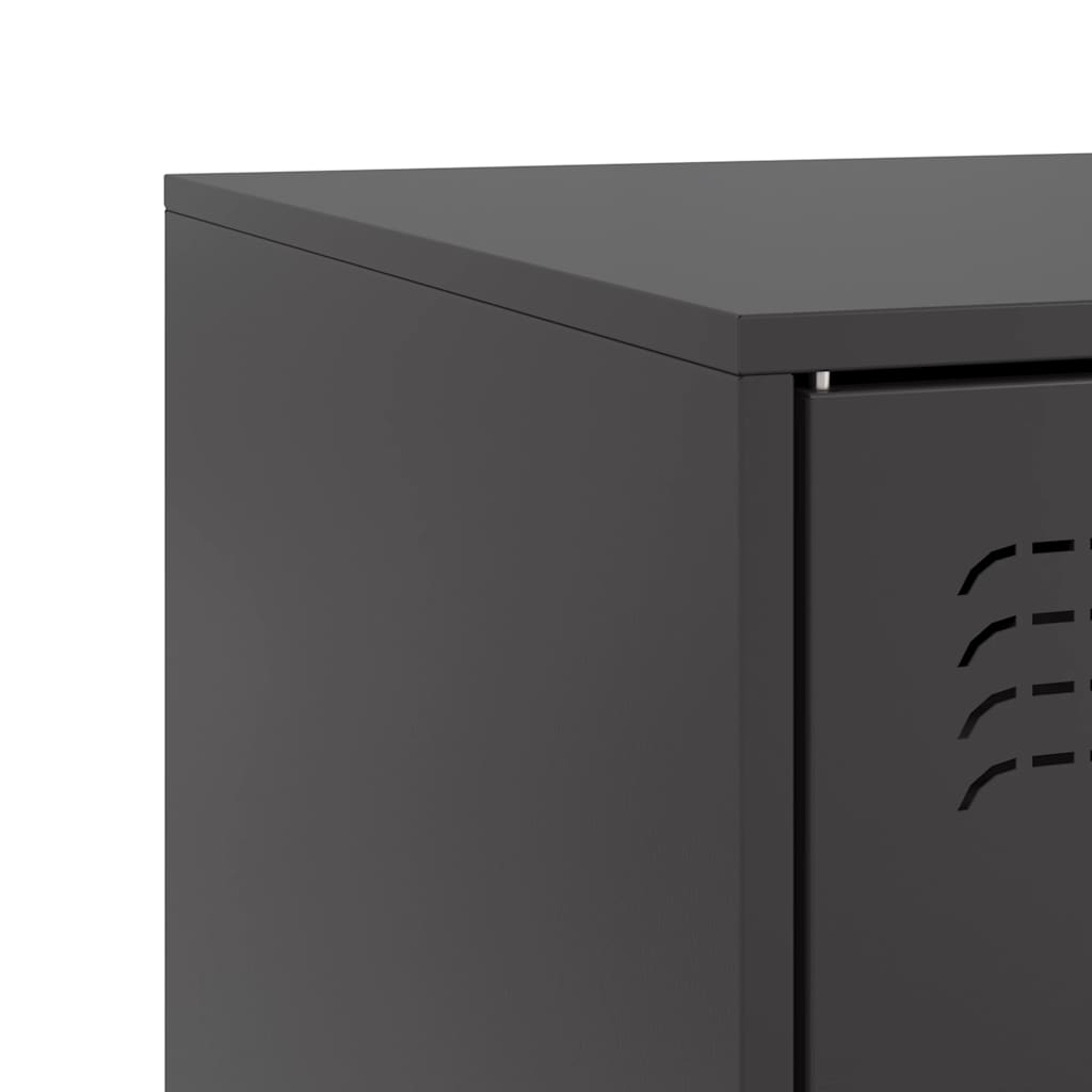 vidaXL Meuble TV Noir 67x39x44 cm Acier