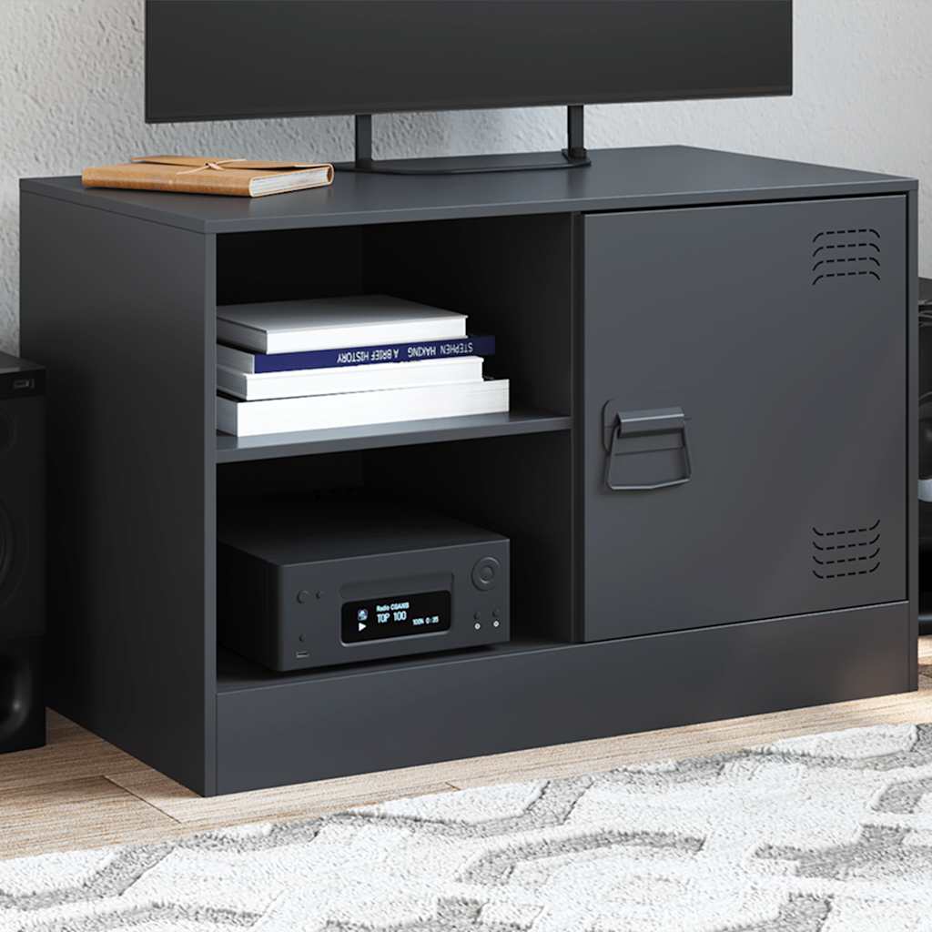 vidaXL Meuble TV Noir 67x39x44 cm Acier