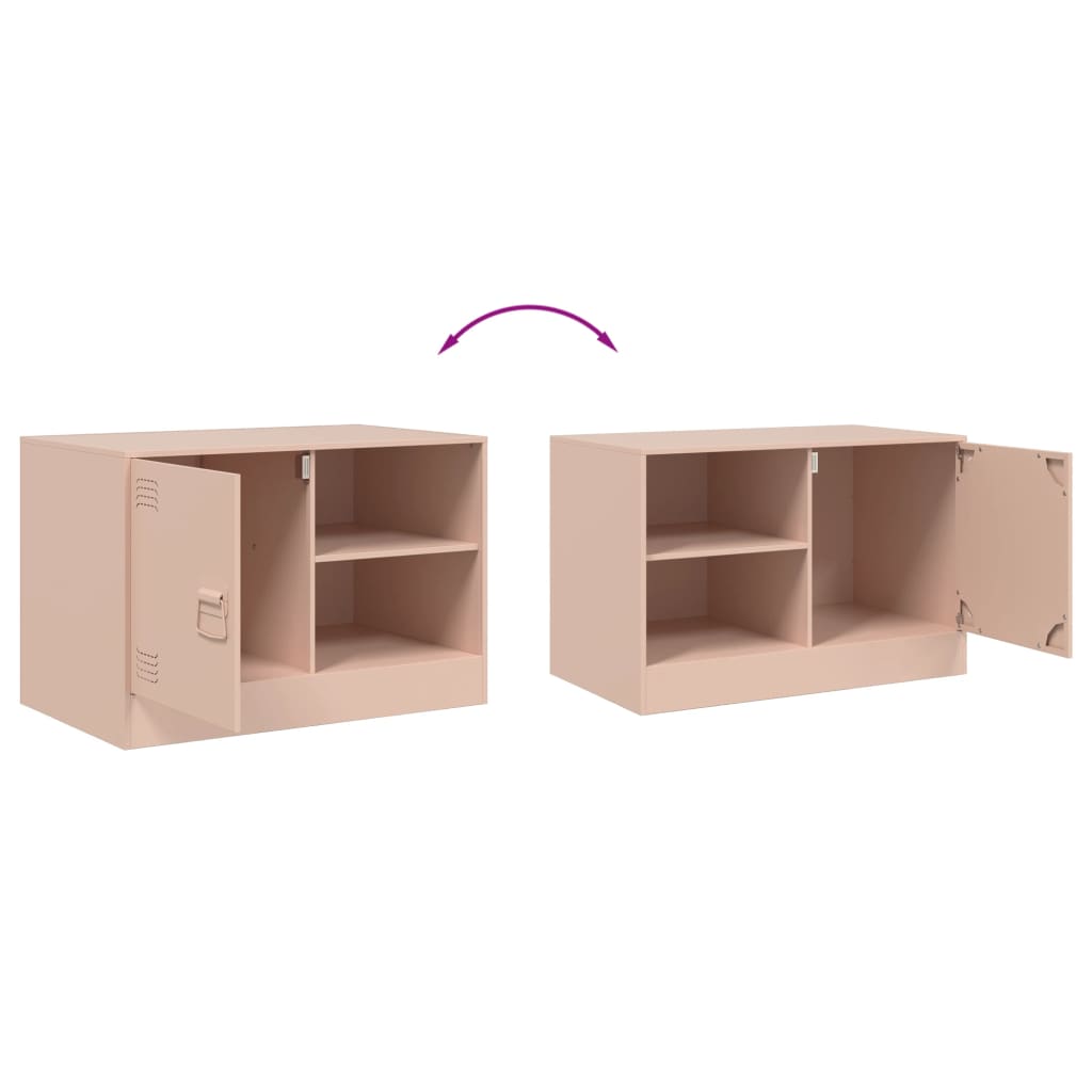 vidaXL Meuble TV rose 67x39x44 cm Acier