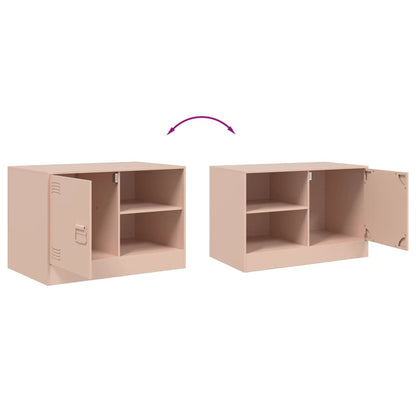 vidaXL Meuble TV rose 67x39x44 cm Acier