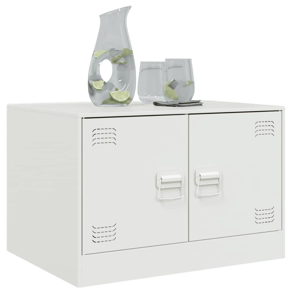 vidaXL Couchtisch Weiß 67x50x44 cm Stahl