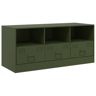 Meuble TV vidaXL vert olive 99x39x44 cm acier