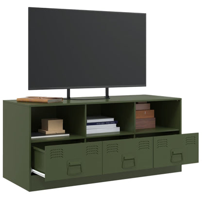 Meuble TV vidaXL vert olive 99x39x44 cm acier