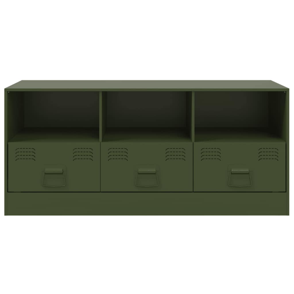 Meuble TV vidaXL vert olive 99x39x44 cm acier