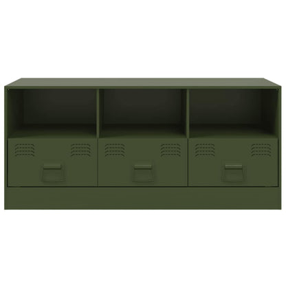 Meuble TV vidaXL vert olive 99x39x44 cm acier