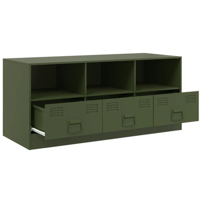 Meuble TV vidaXL vert olive 99x39x44 cm acier