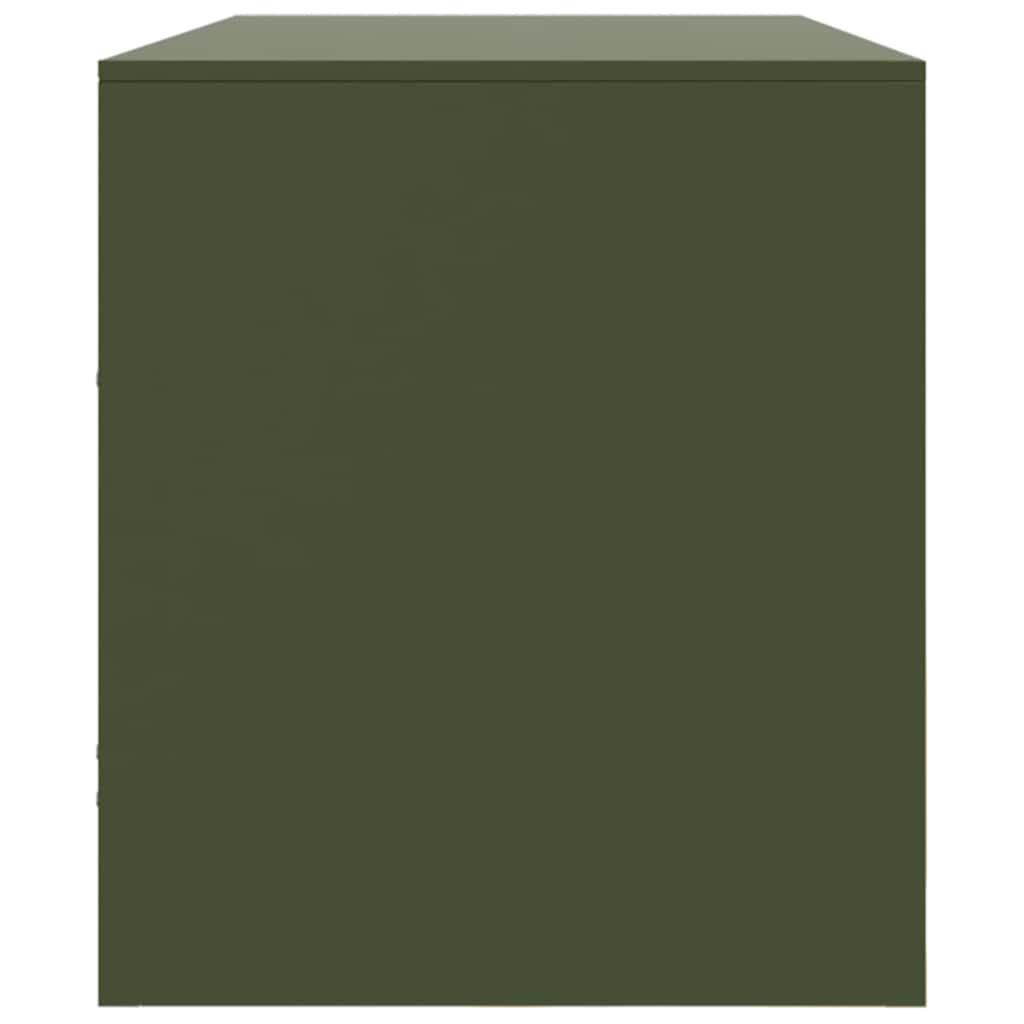 Meuble TV vidaXL vert olive 99x39x44 cm acier