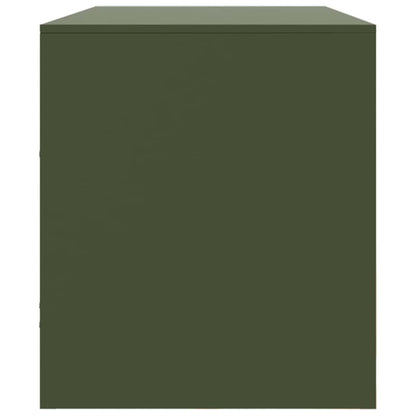 Meuble TV vidaXL vert olive 99x39x44 cm acier