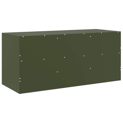 Meuble TV vidaXL vert olive 99x39x44 cm acier