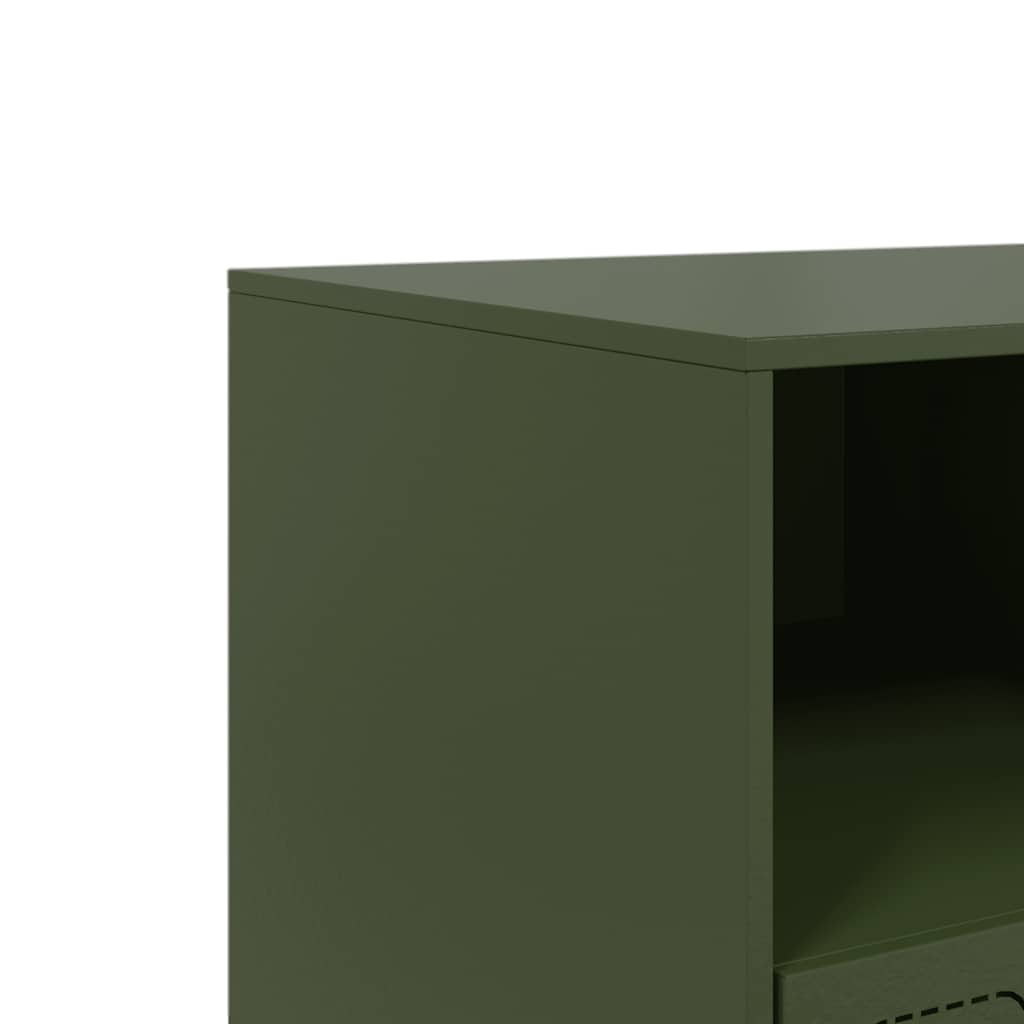 Meuble TV vidaXL vert olive 99x39x44 cm acier