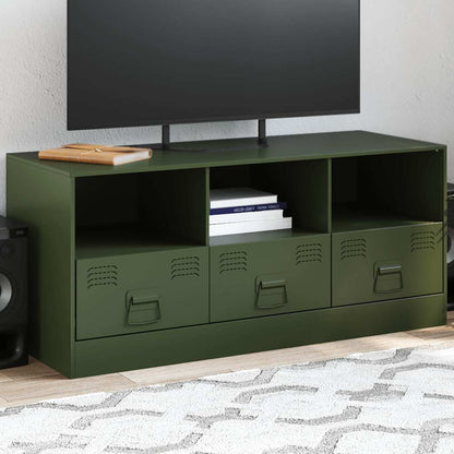 Meuble TV vidaXL vert olive 99x39x44 cm acier
