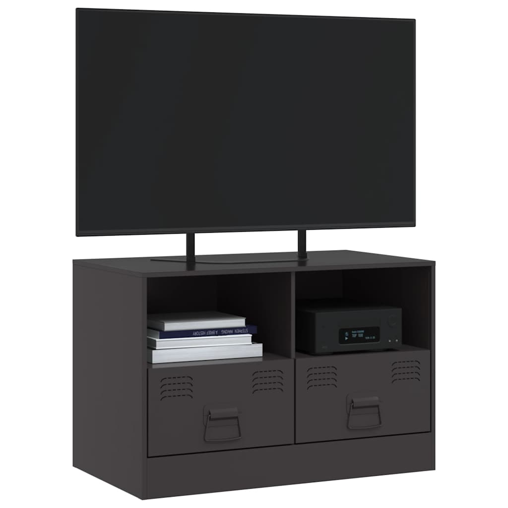 vidaXL Meuble TV Noir 67x39x44 cm Acier