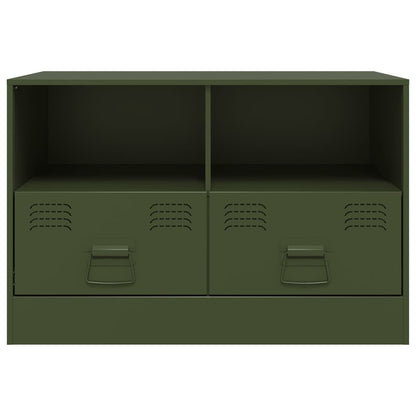 vidaXL Meuble TV vert olive 67x39x44 cm acier