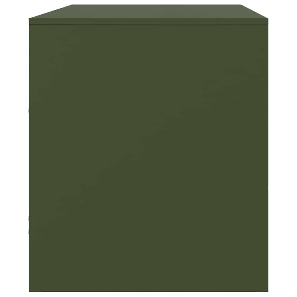 vidaXL Meuble TV vert olive 67x39x44 cm acier