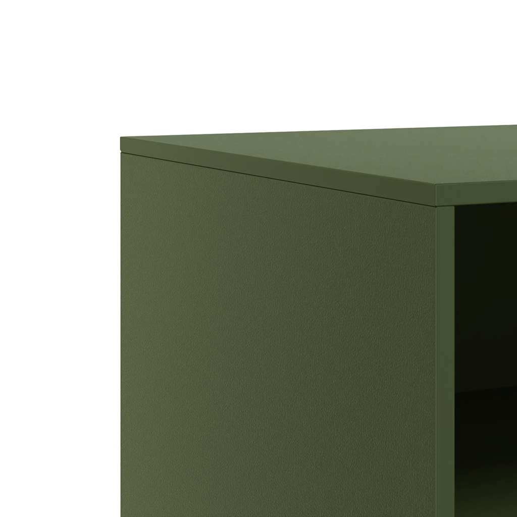 vidaXL Meuble TV vert olive 67x39x44 cm acier