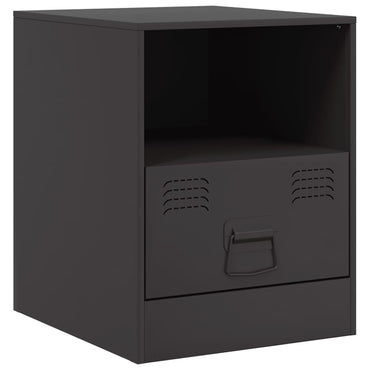 vidaXL Table de chevet Noir 34,5x39x44 cm Acier