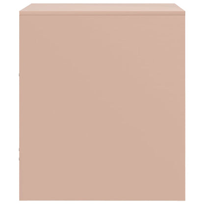 vidaXL Nachttische 2 Stk. Rosa 34,5x39x44 cm Stahl