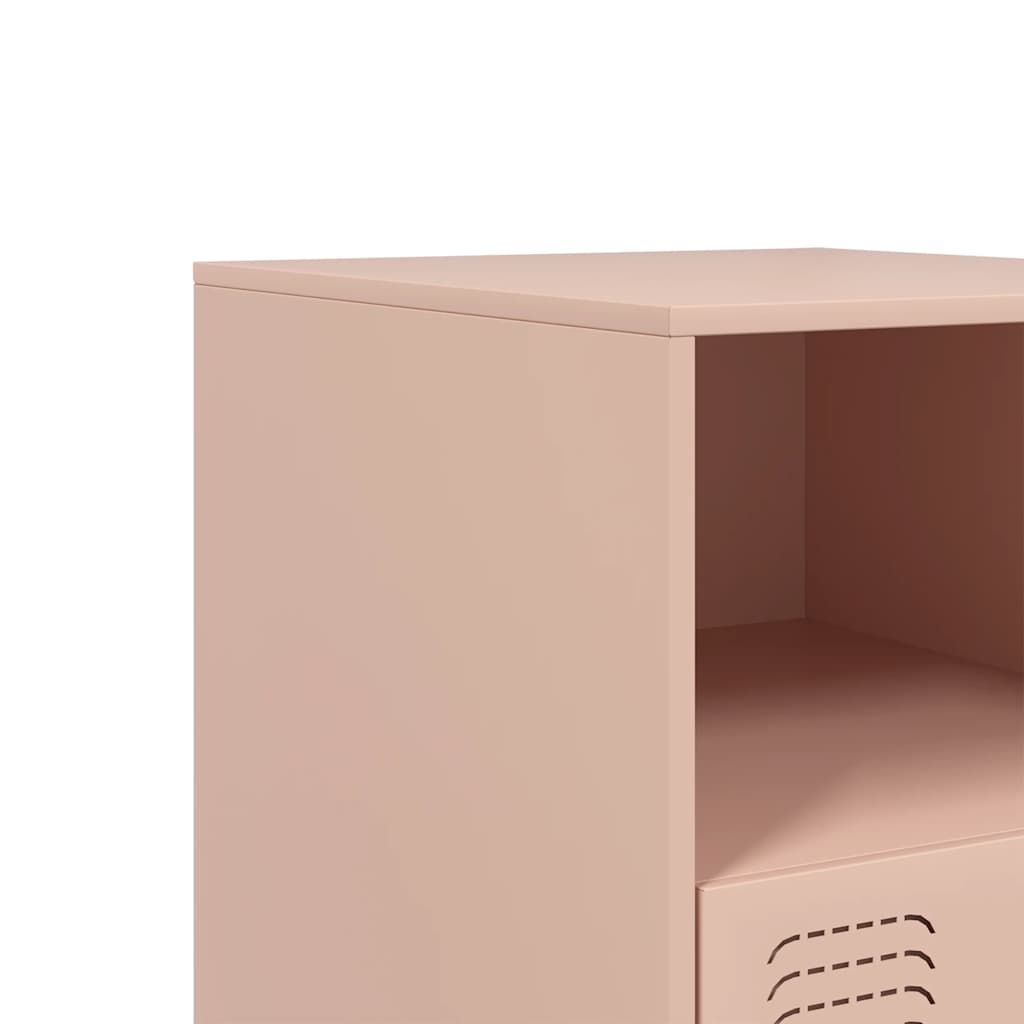 vidaXL Nachttische 2 Stk. Rosa 34,5x39x44 cm Stahl