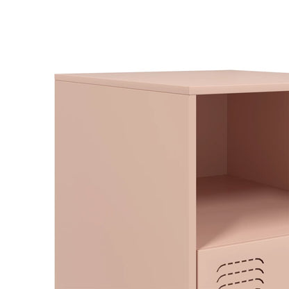 vidaXL Nachttische 2 Stk. Rosa 34,5x39x44 cm Stahl