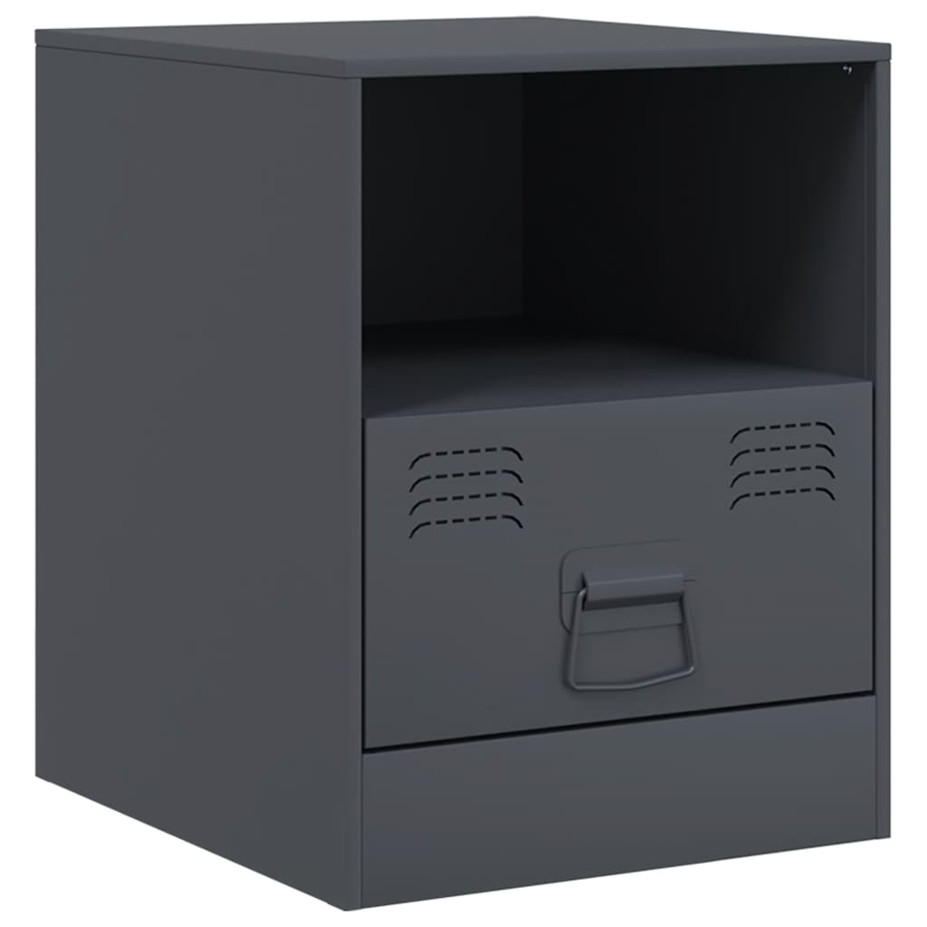 vidaXL Nachttisch Anthrazit 34,5x39x44 cm Stahl