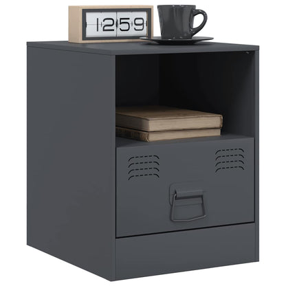 vidaXL Nachttisch Anthrazit 34,5x39x44 cm Stahl