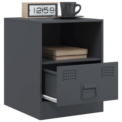 vidaXL Nachttisch Anthrazit 34,5x39x44 cm Stahl
