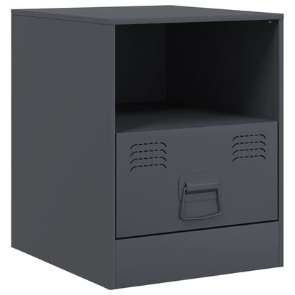 vidaXL Nachttische 2 Stk. Anthrazit 34,5x39x44 cm Stahl