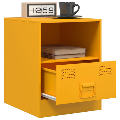 vidaXL Tables de chevet 2 pcs. Jaune moutarde 34,5x39x44 cm Acier