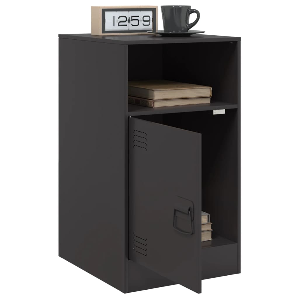vidaXL Table de chevet Noir 34,5x39x62 cm Acier