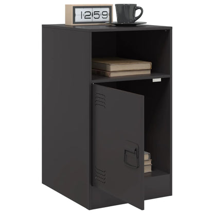 vidaXL Table de chevet Noir 34,5x39x62 cm Acier