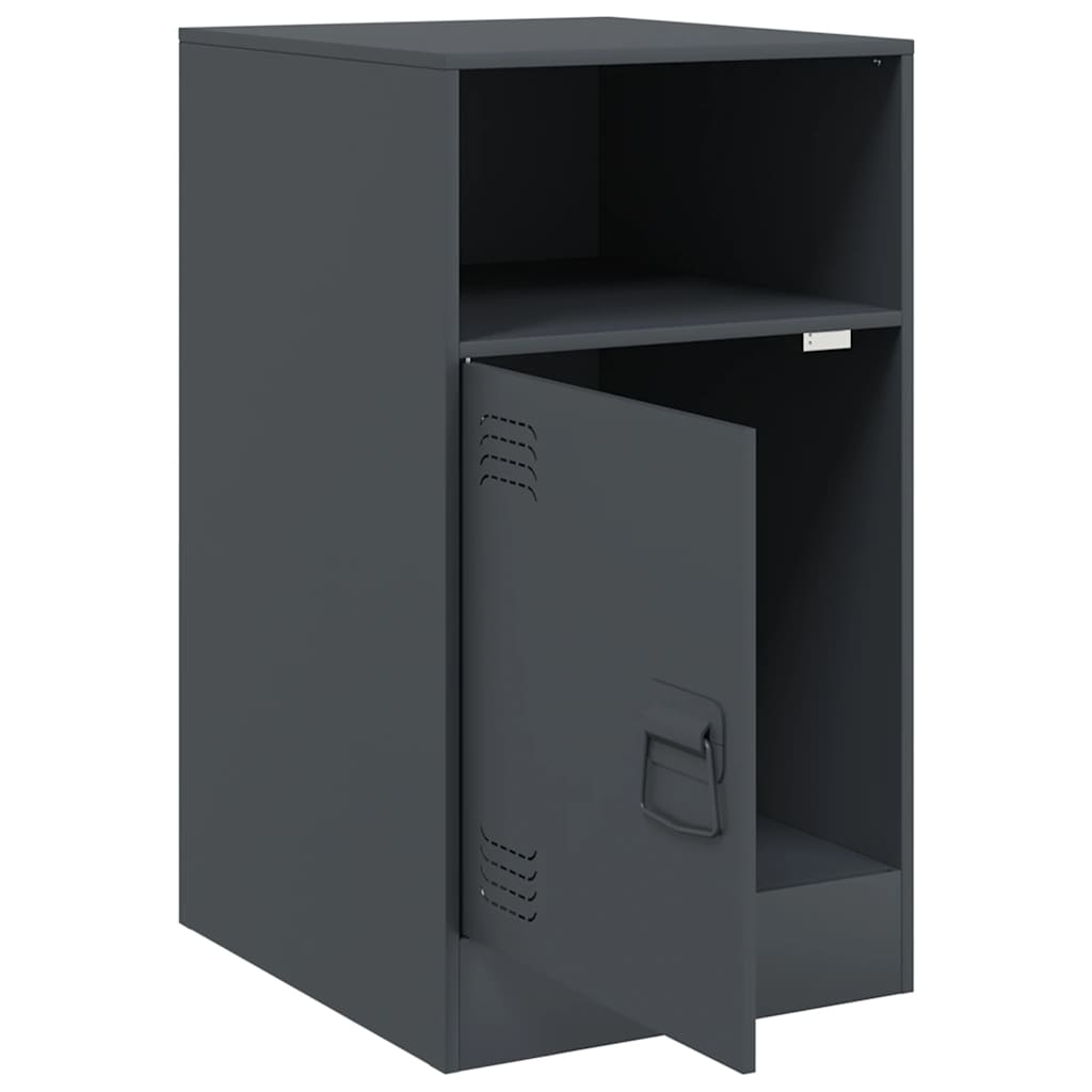 vidaXL Nachttisch Anthrazit 34,5x39x62 cm Stahl
