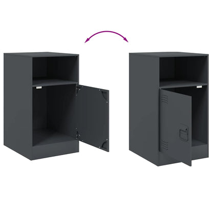 vidaXL Nachttisch Anthrazit 34,5x39x62 cm Stahl